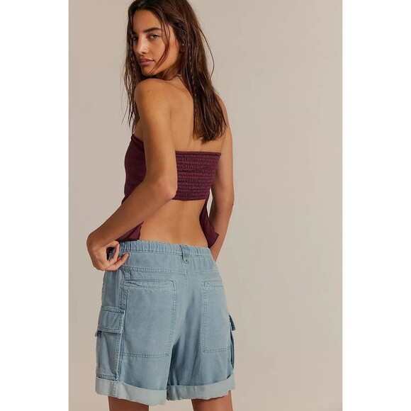 Free People Frankie Washed Shorts Low-Waisted Cargo Lightweight Casual M 283238 - Picture 3 of 8